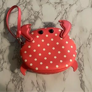 kate spade Pink Polka Dot Crab Wristlet